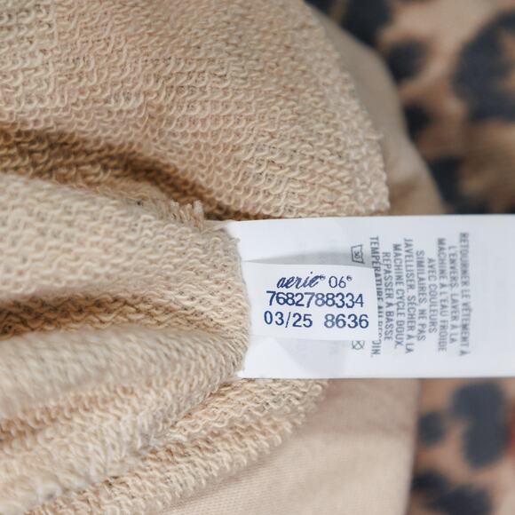 American Eagle Aerie Leopard Print New Heights Fleece Trousers Womens Size M - Picture 11 of 13